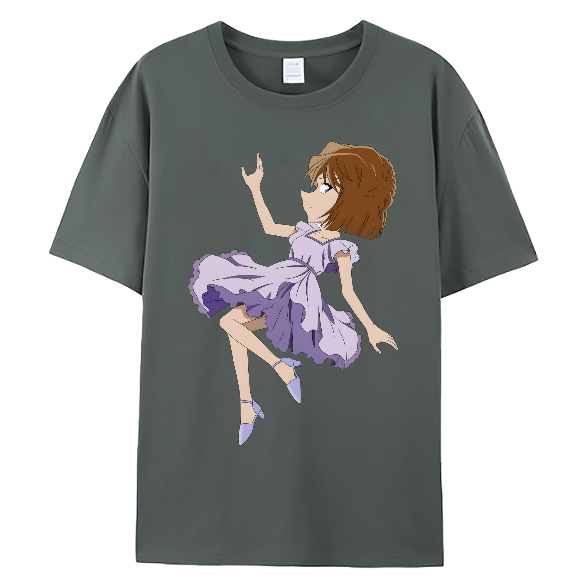 （画像用） 名探偵コナン 灰原 哀 はいばら あい Detective Conan Anita Hailey、Vi Graythorn Haibara Ai 綿100％ メンズ半袖Tシャツ｜肌触りやわらか＆通気性